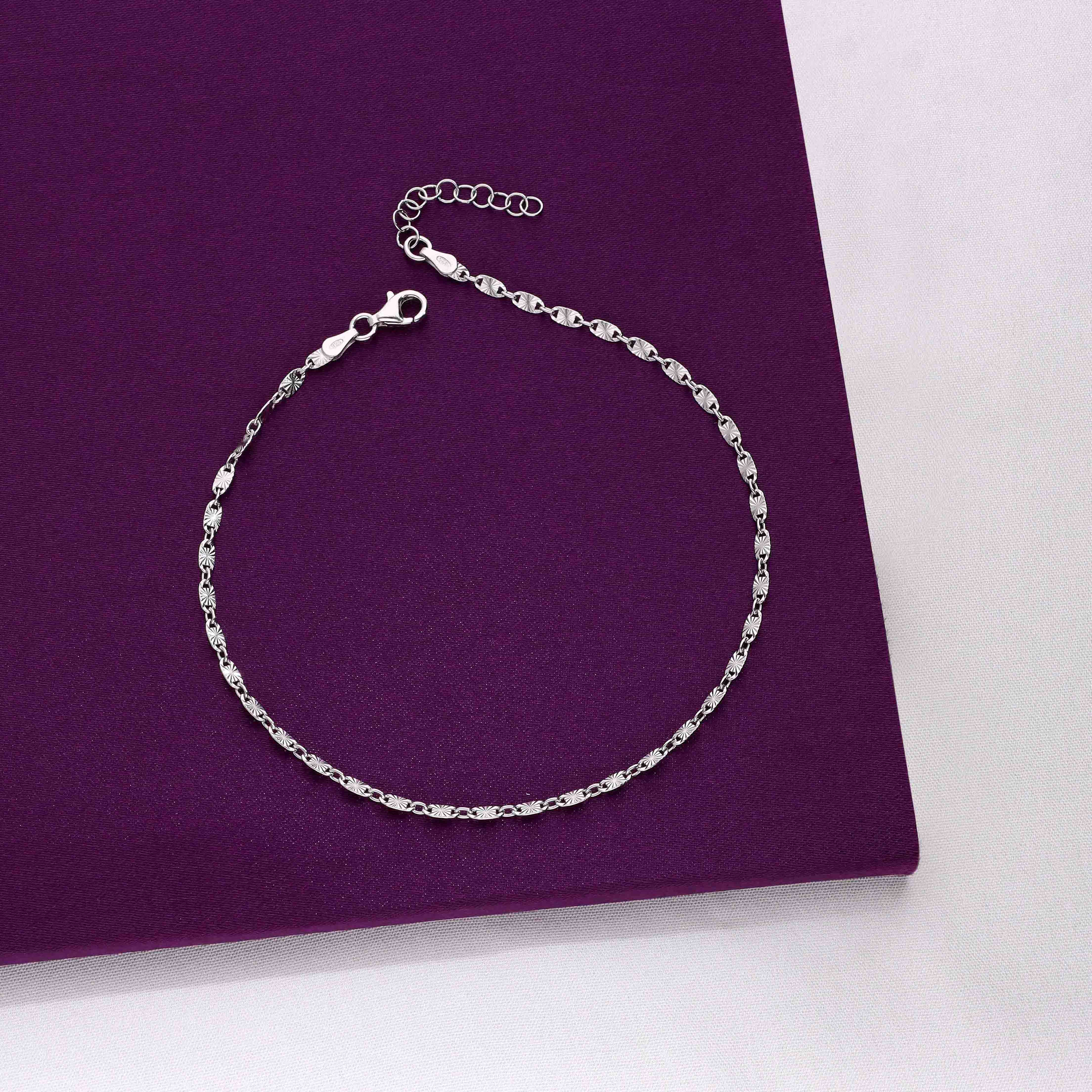 Sterling Silver Simple Chain Anklet - Image 5