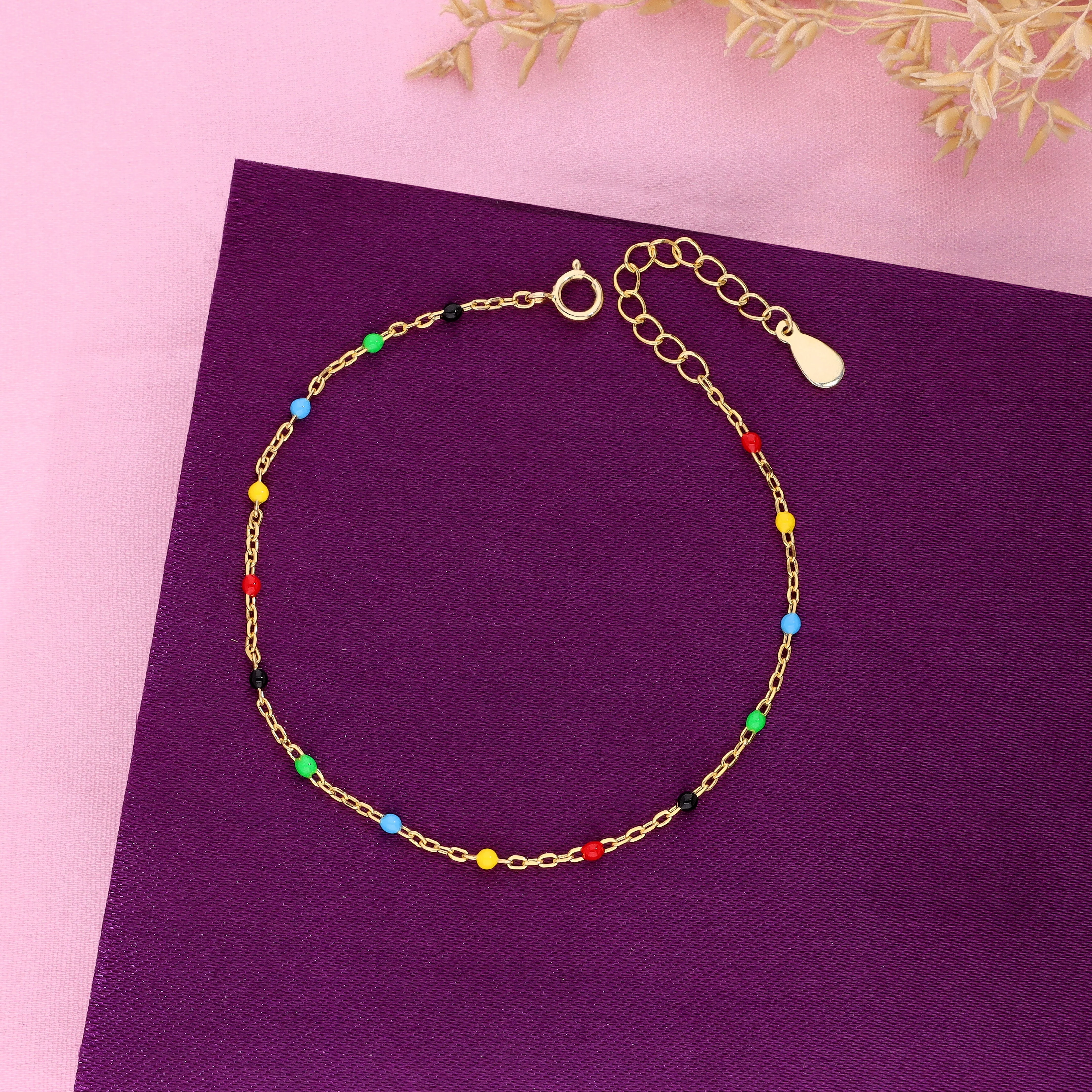 Silver TRENDY MULTI COLOUR BEADS Bracelet - Image 8