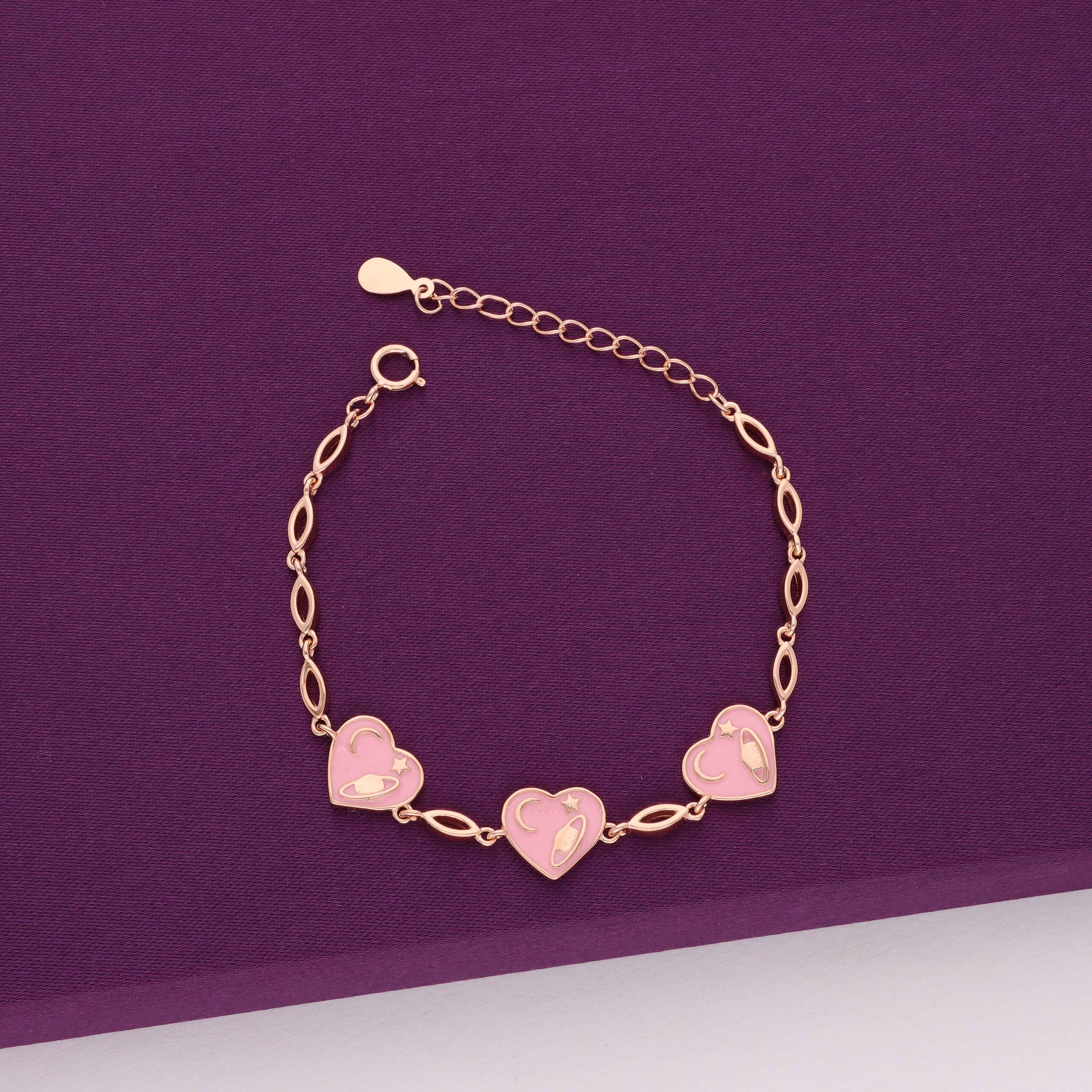 Sterling Silver Children's Heart Bracelet - Image 2