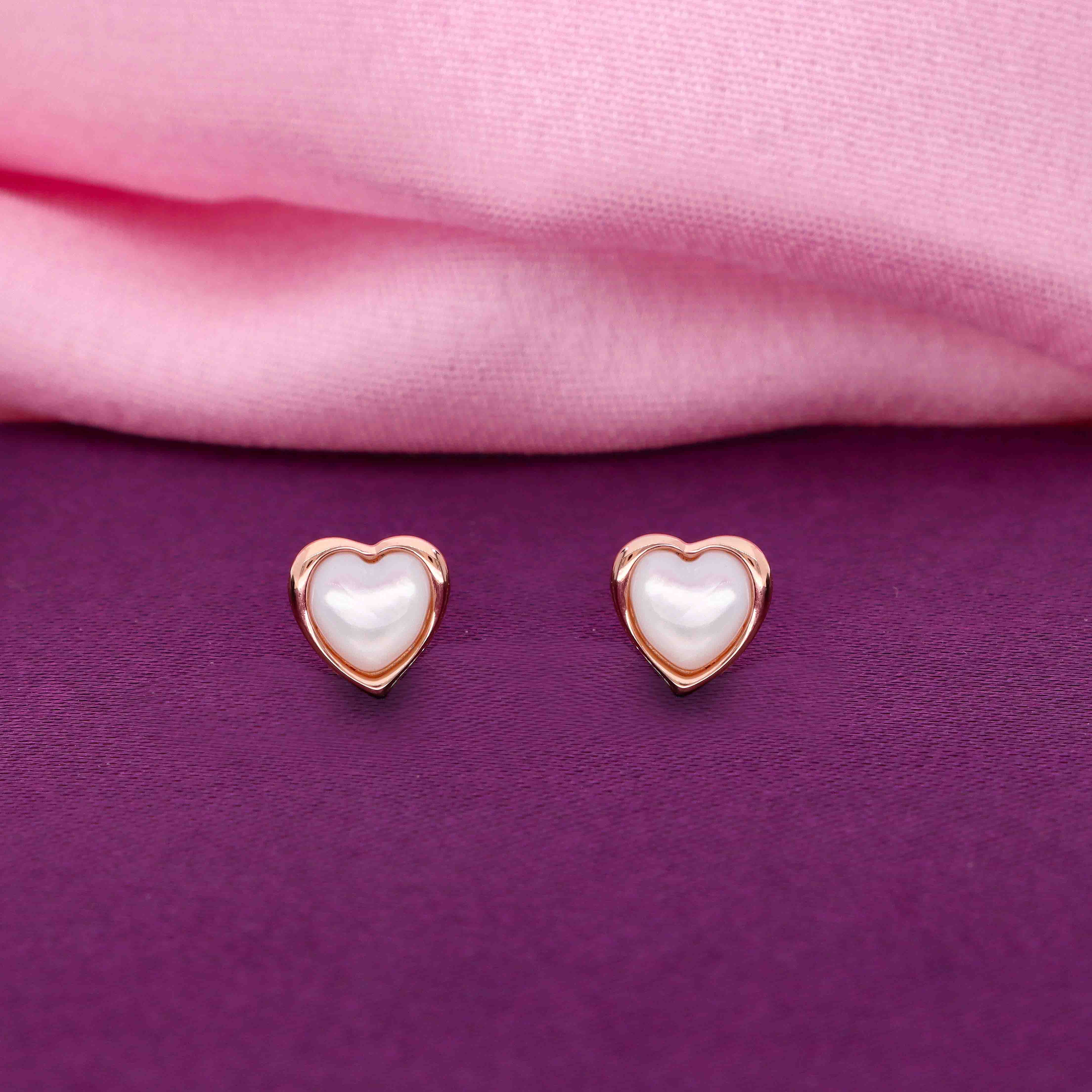 Sterling Silver Minimalistic Heart Stud Earrings - Image 9