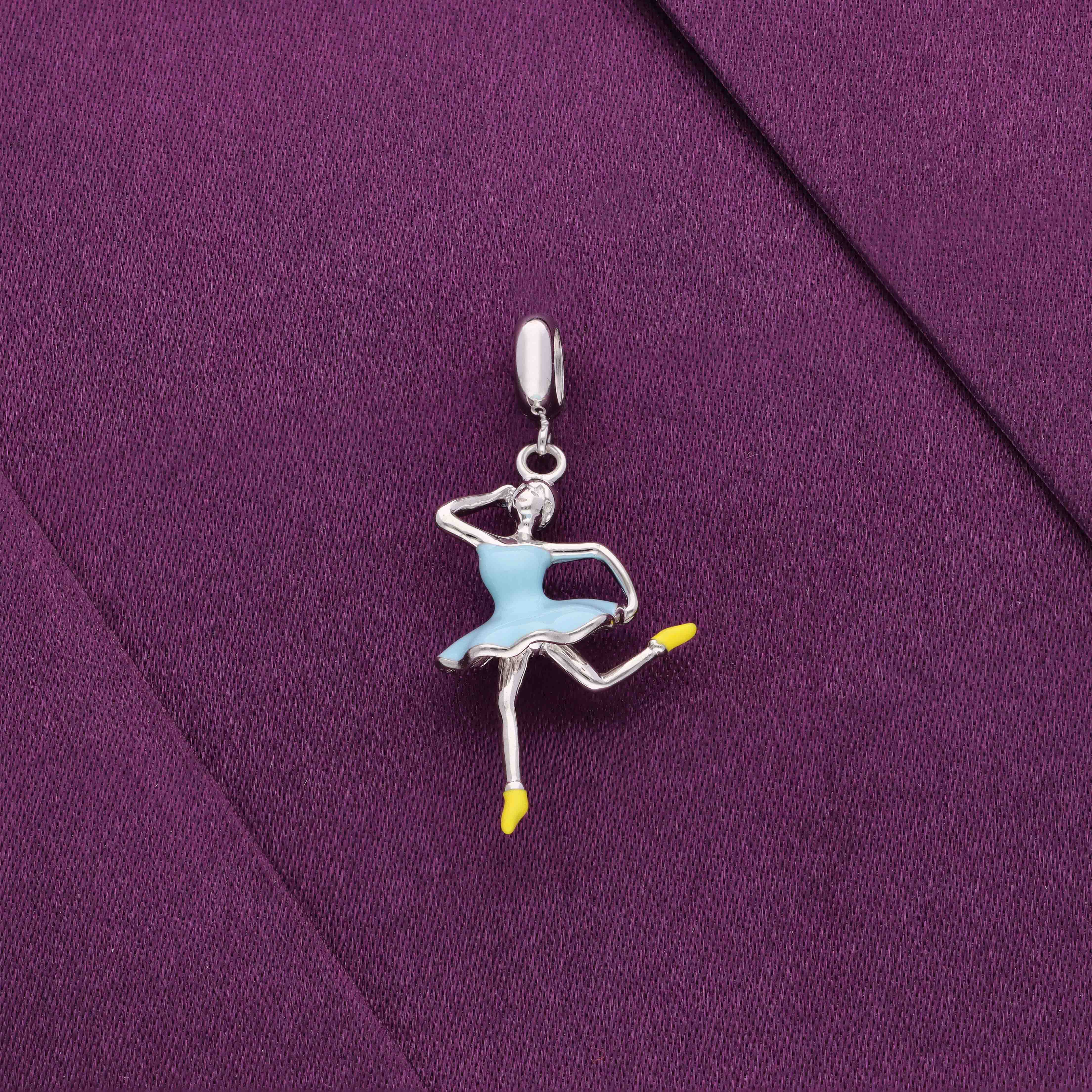 Sterling Ballerina Charm Jewelry Pendant