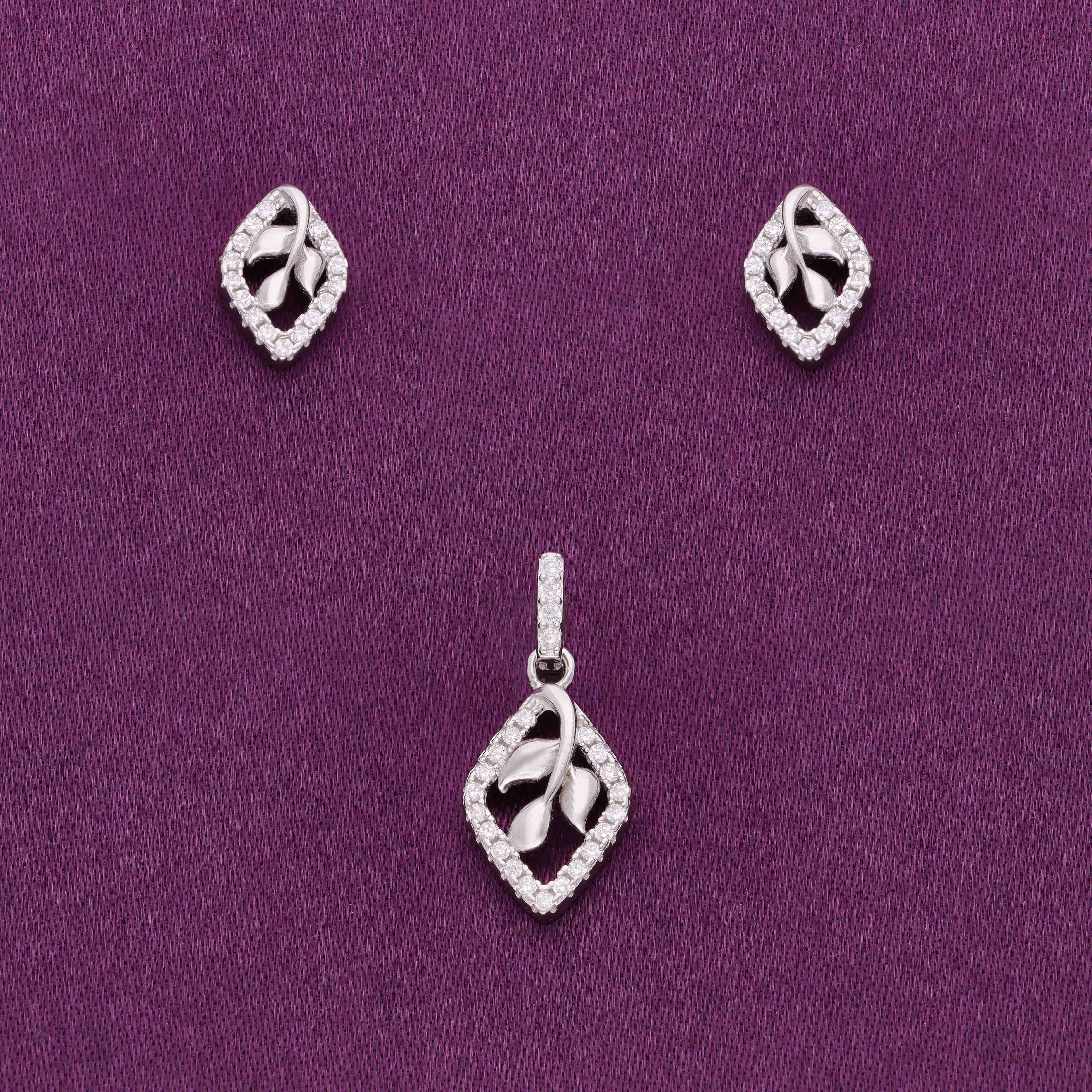 Minimal Rose Pendant & Earring Set