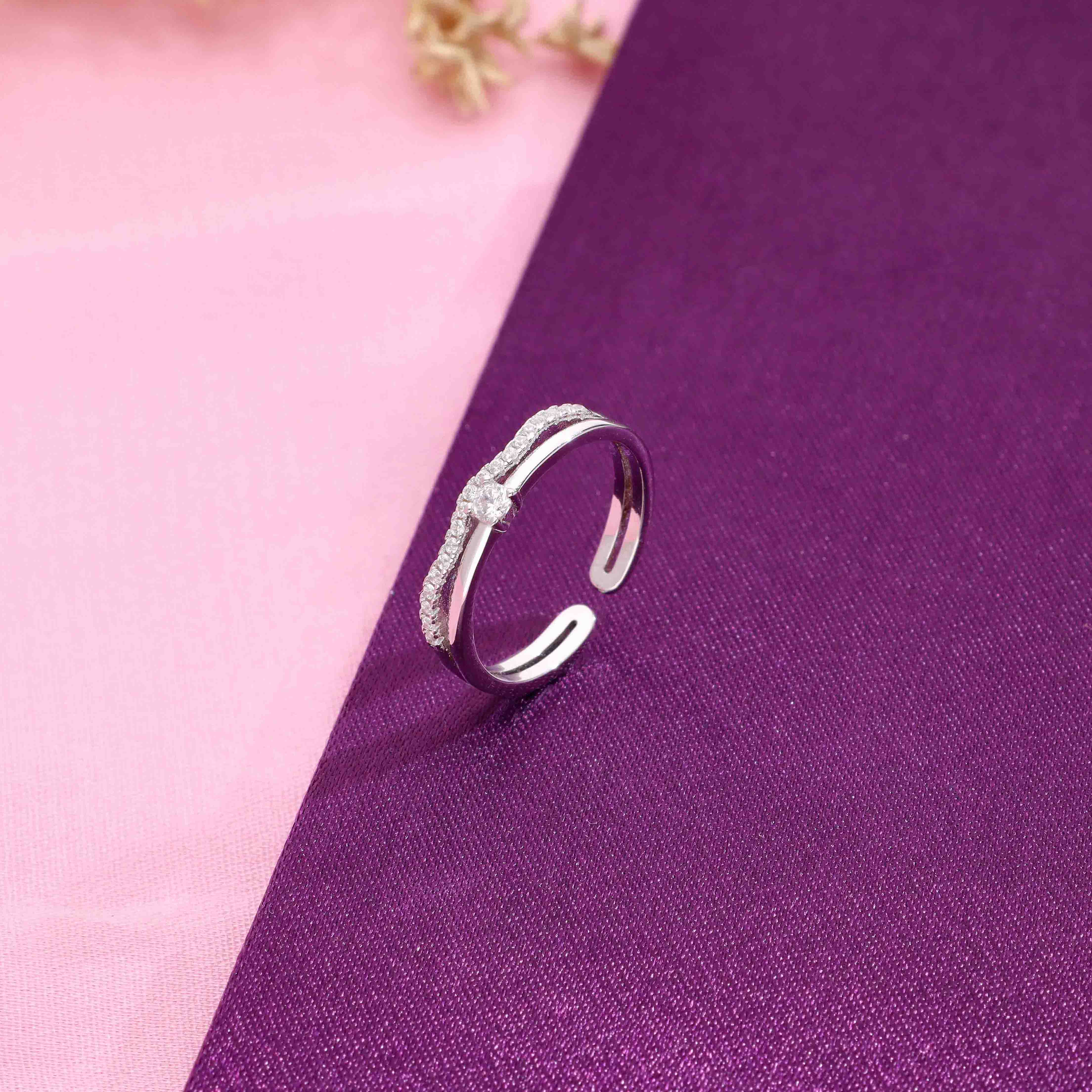 Stylish Layered Strings Silver Minimal Ring - Image 7