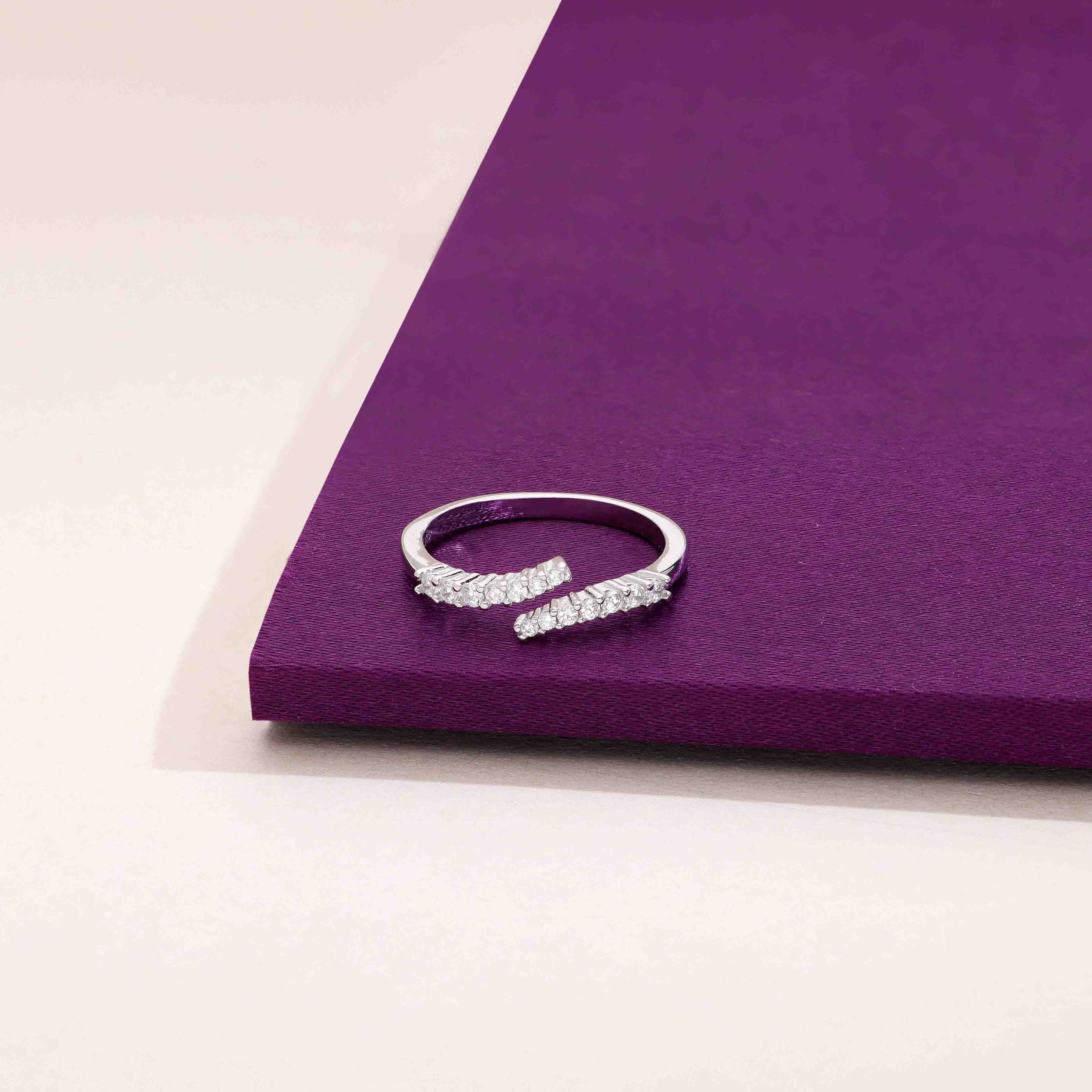 Trendy Zircon Diamond Minimal Silver Ring - Image 6