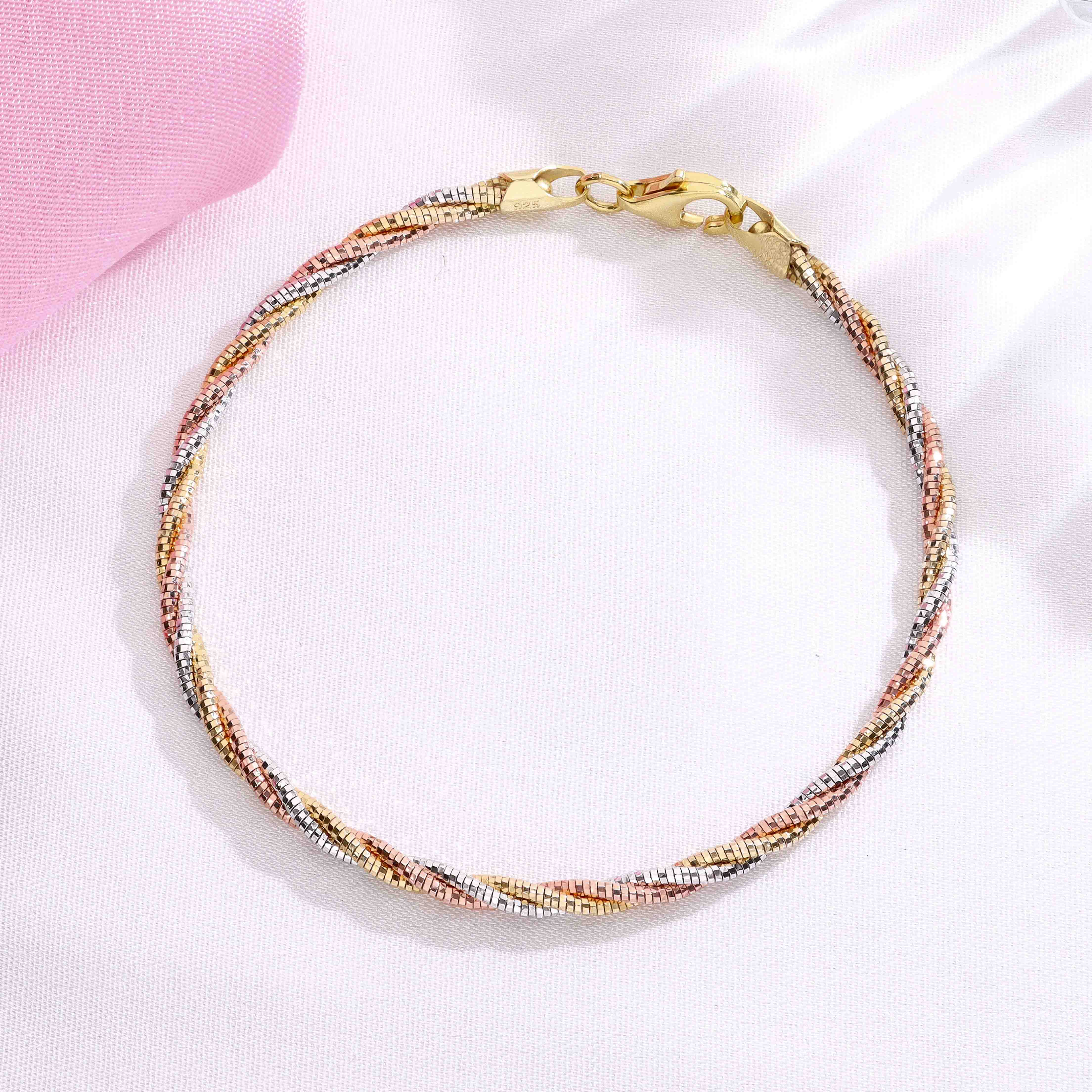 Twisted Vine Casual Rosegold And Silver Bracelet - Image 4